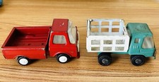 Caminhão de estaca de aço prensado Tuf Line com cama basculante feito no Japão lote antigo de 2 comprar usado  Enviando para Brazil