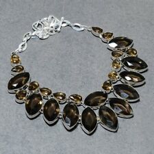 Collar de joyería de regalo de acción de gracias hecho a mano con piedras preciosas de cuarzo ahumado facetado 18" segunda mano  Embacar hacia Mexico