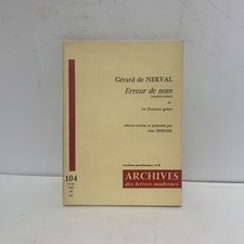 Gerard nerval erreur d'occasion  Paris IX