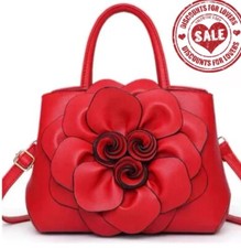 Bolsa de ombro/transversal/satchel de couro macio feita à mão vermelha floral comprar usado  Enviando para Brazil