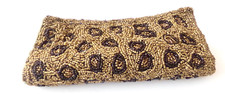 Bolsa clutch vintage Expressions NYC bege ouro LEOPARDO estampa animal bolsa frisada, usado comprar usado  Enviando para Brazil