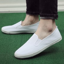 Sapatos de trabalho masculinos de lona branca para caminhada atletismo dança fábrica oficina comprar usado  Enviando para Brazil