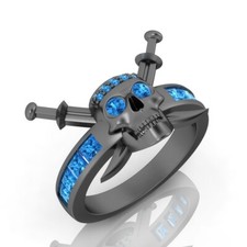 Black skull ring for sale  LEEDS