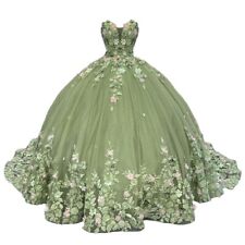 Vestidos de baile Sweetheart Princess Quinceanera 3D floral glitter doce 15 16 comprar usado  Enviando para Brazil