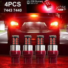 4 peças 7443 7440 LED vermelho estroboscópio flash piscando freio parada traseira lâmpadas de estacionamento comprar usado  Enviando para Brazil