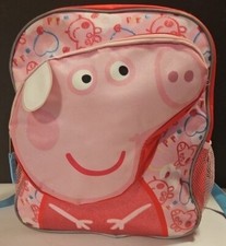 Mochila Peppa Pig 2003 rosa 3D pop out rosto e orelha 13"x11"x7" lona brilhante em excelente estado usado comprar usado  Enviando para Brazil