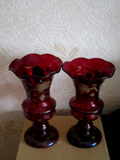 red bohemian glass for sale  SHEFFIELD