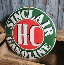 Placa de bomba de gás vintage Sinclair HC gasolina porcelana metal cúpula comprar usado  Enviando para Brazil