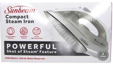 Ferro a vapor compacto Sunbeam poderoso tiro de vapor recurso cabo giratório caixa aberta comprar usado  Enviando para Brazil