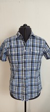 Camisa masculina casual manga curta algodão xadrez azul tamanho M Tommy Hilfiger, usado comprar usado  Enviando para Brazil