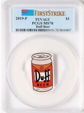 2019 The Simpsons DUFF BEER Tuvalu 1 oz prata fina $1 0,9999 moeda, FS PCGS MS70 comprar usado  Enviando para Brazil