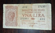 Banconota una lira usato Banconota una lira usato  Andora