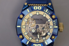 Parafuso INVICTA masculino 52mm aço inoxidável ouro + mostrador azul dourado LG0801B automático comprar usado  Enviando para Brazil