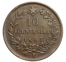 Italia centesimi 1867 usato  Guidonia Montecelio