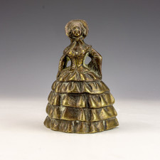 Antigo sino vitoriano de bronze patinado Lady Bell - senhora de crinolina - com palmas de perna, usado comprar usado  Enviando para Brazil