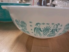 Usado, Tigelas de Mistura Vintage Pyrex Amish Estampa de Manteiga Cinderela Turquesa Conjunto de 3 comprar usado  Enviando para Brazil
