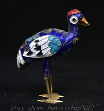 3.8" Stary chiński miedziany Cloisonne Fengshui Żuraw Posąg Wisiorek, używany na sprzedaż  Wysyłka do Poland