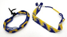 PULSEIRA DE CONTAS DE SEMENTE DE VIDRO VINTAGE COLORIDA AZUL AMARELA UCRÂNIA comprar usado  Enviando para Brazil