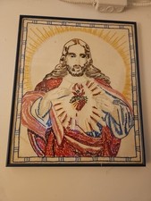 Vintage embroidered jesus for sale  Hamburg
