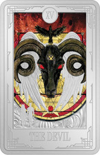 Carta de tarô Niue XV 2024 Moeda à prova de prata colorida The Devil 1 oz comprar usado  Enviando para Brazil