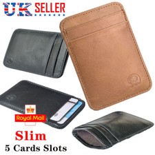 Slim leather wallet for sale  UK