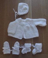 Hand knitted white for sale  TONBRIDGE
