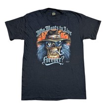 Camiseta Vintage Just Brass Emblema 3D Anos 80 Who Wants to Live Forever Tamanho G Fabricada nos EUA comprar usado  Enviando para Brazil