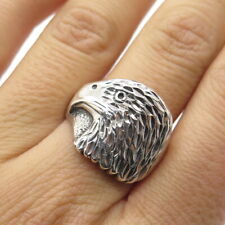 Anel ajustável LITTLE SILVER FOX 925 prata esterlina vintage águia tamanho 9,25 comprar usado  Enviando para Brazil