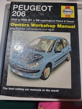 peugeot 206 haynes manual for sale  ROTHERHAM