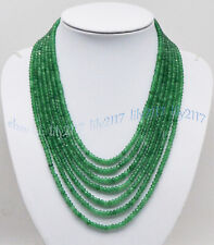 7 LINHAS 2X4MM FACETADA VERDE AVENTURINA PEDRA PRECIOSA RONDELLE CONTAS COLARES 17-23"" comprar usado  Enviando para Brazil