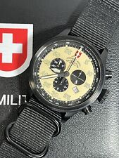 Relógio masculino CX SWISS MILITARY Hawk Nero couro cru preto PVD cronógrafo 20ATM Ø44mm comprar usado  Enviando para Brazil