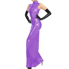 Usado, Vestido longo feminino de plástico PVC bainha transparente transparente fino festa maxi vestido  comprar usado  Enviando para Brazil