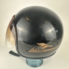 Usado, Capacete de motocicleta vintage Arthur Fulmer rosto aberto preto Falcão grande com viseira comprar usado  Enviando para Brazil