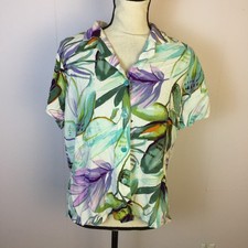 Camisa Jams World Belina tamanho G feminina roxa verde tropical havaiana botão para cima comprar usado  Enviando para Brazil