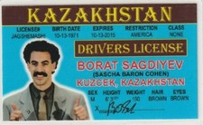 Borat drivers license for sale  Palm Springs