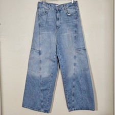 Zara Jeans Feminino 12 Azul Barril Largo Perna Bolsos de Carga Boho Hippie Streetwear comprar usado  Enviando para Brazil