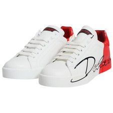 Usado, Tênis DOLCE & GABBANA Branco Vermelho Portofino Top Baixo Masculino UE45/EUA12 comprar usado  Enviando para Brazil