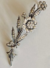 Broche fleur argent d'occasion  Paris VIII