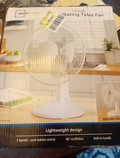 Usado, Ventilador de mesa oscilante Mainstays 12" 3 velocidades, FT30-8MBB, novo, preto/branco comprar usado  Enviando para Brazil