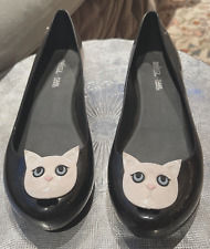 Adorável Melissa + Karl Lagerfeld Gato Bailarina PVC Sapatilhas Tamanho 10 Cheiro Bom também! comprar usado  Enviando para Brazil