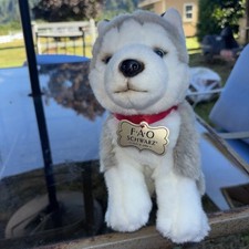 FAQ Schwarz Plush Husky Siberiano Cachorro Lobo Filhote Cinza Branco Bicho de Pelúcia comprar usado  Enviando para Brazil