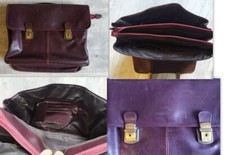 Cartable cuir bordeaux d'occasion  Beaumont-de-Lomagne