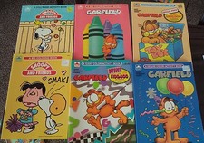 Vintage Lot Of 6 Golden Coloring Activity Books Garfield & Snoopy RARE, usado comprar usado  Enviando para Brazil
