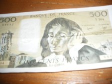 Billets 500francs effigie d'occasion  Annequin