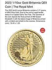 Gold coin 10oz for sale  GRANTHAM