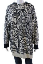 Suéter com capuz Christian Dior feminino manga longa abstrato cashmere branco azul 8 comprar usado  Enviando para Brazil