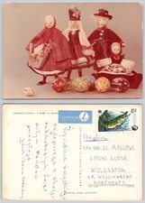 x00526 Rodzina lalek Wielkanocna Polska pocztówka fotograficzna 1980 stamp, używany na sprzedaż  Wysyłka do Poland