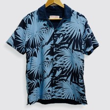 Camisa havaiana azul palma Travis mistura linho floral marrom Orlebar tamanho médio comprar usado Camisa havaiana azul palma Travis mistura linho floral marrom Orlebar tamanho médio comprar usado  Enviando para Brazil