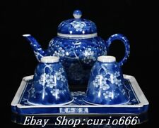 Conjunto de xícara de chá Old Yuan Dynasty azul branco porcelana flor de ameixa vinho comprar usado  Enviando para Brazil