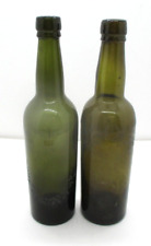 2 garrafas de vidro verde vintage gravadas design de grinalda fosco comprar usado  Enviando para Brazil